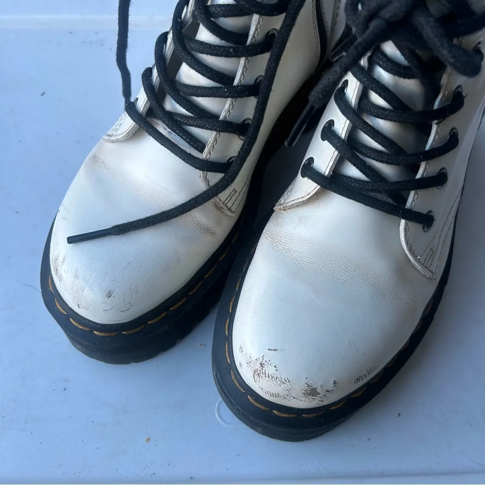 Dr. Martens Jadon smooth leather White‎ Combat platform Boots